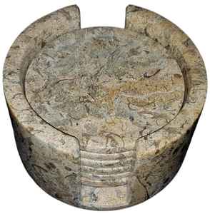 Juego de Posavasos de Mármol Coral, Hechos a Mano, de 4 Pulgadas, de Piedra Natural, Decoración de Mesa de Lujo - Product Image 3