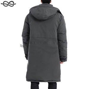 Parka con cuello levantado para hombre, abrigos de invierno, chaqueta acolchada resistente al agua, capucha, calle alta, Extra larga, pesada, cálida para clima frío - Product Image 6