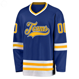Maillot de hockey sur glace personnalisé 100 % polyester, haute respirabilité, broderie en sergé et services OEM pour les jeunes joueurs - Product Image 2
