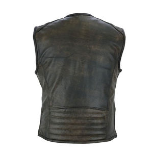 Gilet décontracté pour homme en cuir véritable, boutonné, imperméable, coupe-vent, respirant, toutes tailles et couleurs disponibles, personnalisable - Product Image 4