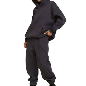 Chándales de Algodón Extra Grandes para Mujer, Talla Grande, Sólidos, Ecológicos, de Corte Regular, Personalizados, con Capucha, Casuales, al por Mayor, 2023, OEM, Alta Densidad - Product Image 4