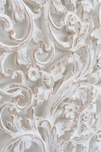 Arte de Pared Tallado en Madera, Panel de Madera Reciclada en MDF, Tallado a Mano, Decoración para el Hogar de Estilo Costero, Blanco Envejecido - Product Image 3