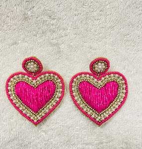 Pendientes de cuentas de semillas chapados en oro bohemio para mujer, pendientes decorativos llamativos de tamaño mediano para fiestas, bodas, gran idea de regalo - Product Image 1