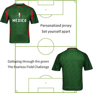 T-shirt de football mexicain promotionnel à succès, t-shirts de football personnalisés avec drapeau national classique pour les fans de football - Product Image 1