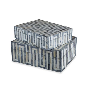 Boîte de nacre accrocheuse au design de luxe avec couvercle ensemble de 2 pour boîtes de rangement boîte-cadeau MOP en gros de l'usine du Vietnam - Product Image 3