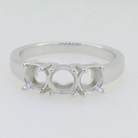 Echtes 925er Sterlingsilber, 5mm, 3 Steine, Rohling mit Krappenfassung, umweltfreundlich vergoldet, Schmuckkomponenten für Damen