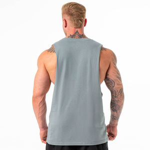 Slim Fit Tank Top for <b>Men</b> Made of Cotton Spandex OEM Gym Wear Custom Logo Comfortable Stretch Private Label <b>Vest</b> <b>Stringer</b> <b>Vest</b> - Product Image 2