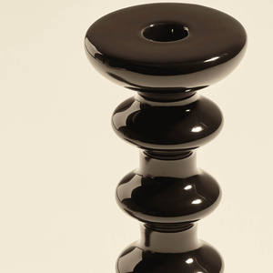 เชิงเทียนคลาสสิกสีดำเคลือบเงาสไตล์หรูหราโหลเทียนคริสต์มาสออกแบบ OEM แท่นเทียนจากโรงงานเวียดนาม - Product Image 3