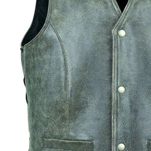 Gilet en cuir vestes moto véritable peau de vache motard fabriqué au Pakistan élégant gilet en cuir respirant pour la vente en ligne - Product Image 6