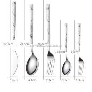 Hot Selling Marble Design Handle Stainless Steel Fork Spoon Knife Cutlery <b>Set</b> - Product Image 2