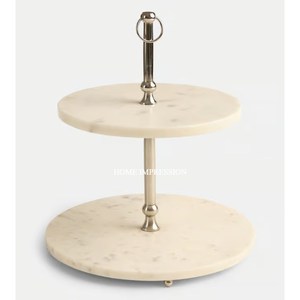 Exclusive Quality 2 <b>Tier</b> Marble Wood Modern Stylish Cup <b>Cake</b> Stand Admirable Designing Handmade Table Decorative Unique <b>Cake</b> - Product Image 1