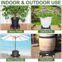 Support de plantes réglable de 38 à 50 cm, chariot à roulettes robuste pour plantes, avec roulettes pivotantes à 360 degrés, chariot à plantes pour jardin, pot de fleurs