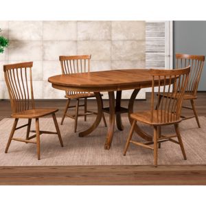 ชุดโต๊ะอาหารทำจากไม้รูปไข่ของ erlio สีน้ำตาล - Product Image 5