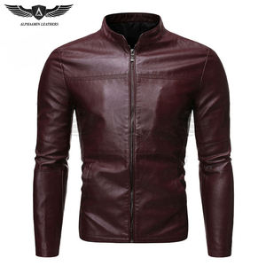 Chaquetas de Cuero de la Mejor Calidad, Color Negro Sólido, Talla Grande, el Mejor Material, Chaquetas de Cuero Genuino Clásicas de Moda para Hombre - Product Image 1