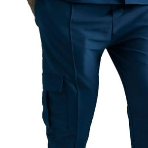 Pantalones Cargo Azul Marino para Hombre, Material Ligero de Algodón/Nailon de la Mejor Calidad, Estilo Casual, Antiarrugas, Transpirable, Alta Demanda - Product Image 3