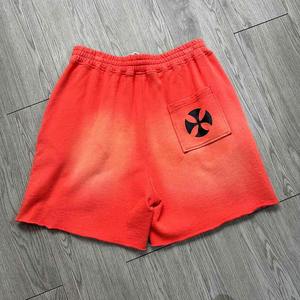 Men's Heavyweight 100% Cotton <b>Fleece</b> Fabric <b>Shorts</b> Breathable Acid Wash Sun Fade Screen Printing Digital Printing - Product Image 2