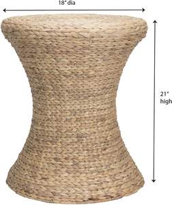 Mesa de centro de mimbre de jacinto de agua tejido a mano Natural de diseño moderno de alta calidad muebles de sala de estar hechos a mano personalizados - Product Image 3