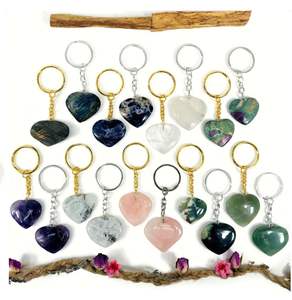 LLavero de piedra de cristal con forma de corazón Natural, para Chakra, Reki, piedras preciosas curativas - Product Image 2