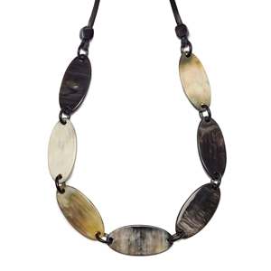 ชุดสร้อยคอเขาควายสีฟ้าสร้อยคอเขาควายธรรมชาติทำด้วยมือสินค้าอินเดีย - Product Image 6