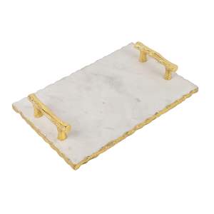 Plateau de fruits en marbre blanc maroc en pierre essentielle Plateau en marbre vert en forme de rectangle Couleur verte Service de style moderne - Product Image 5