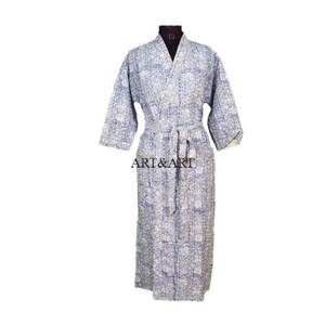 Robe Kimono Vintage Kantha Élégante, Robe de Nuit Longue pour Femme, Faite à la Main, Patchwork Traditionnel Indien, Couvre-vente d'été et d'hiver, Direct Usine - Product Image 1