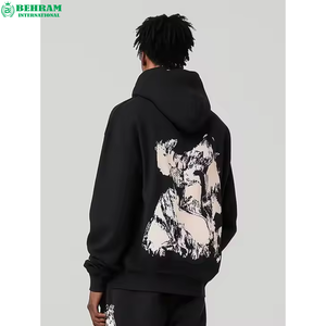 Sudadera con Capucha para Hombre, 360 GSM, Lavado Ácido, Hombros Caídos, Poliéster/Algodón, Invierno, Impresión de Logos DTG DTF, Felpa - Product Image 5