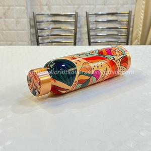 ÉXITO DE VENTAS Botella 100% de Cobre Puro Beneficios Ayurvédicos |   Vaso de Yoga Unisex con Forma Curva y Acabado Mate para Beber Directo - Product Image 2