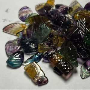 พลอยฟลูออไรต์หลากสีธรรมชาติ ทรงรี คุณภาพดี ขนาดอิสระ แบบหลวม น้ำหนัก 500 กรัม สำหรับทำเครื่องประดับ - Product Image 2