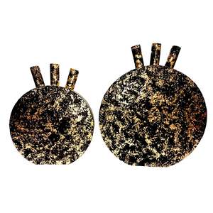 Juego de Jarrones Modernos de Lujo con Diseño de Flores en Dorado, Estilo Mármol Negro, para Decoración del Hogar, Jarrón Redondo Abstracto para Centro de Mesa de Boda - Product Image 1