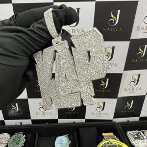 Colgantes de Plata 925 con Diamantes VVS Personalizados, Certificados por IGI, Oro Rosa, Unisex, para Fiestas, Estilo Hip Hop, con Piedras - Product Image 5