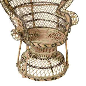 Madina เก้าอี้หวายลายนกยูง, สินค้าใหม่เก้าอี้มีเอกลักษณ์สีน้ำตาลอ่อนสำหรับเฟอร์นิเจอร์ในบ้าน - Product Image 2