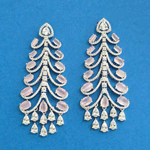 Vente en gros Fashion Dangle Classic CZ Boucles d'oreilles avec plaqué rhodium Article de vente le plus populaire - Product Image 4