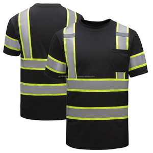 Latest Design Outdoor Safety Wear High Quality Best Design Polyester Material 2025 Round Neck Safety T <b>Shirt</b> Men - Product Image 3