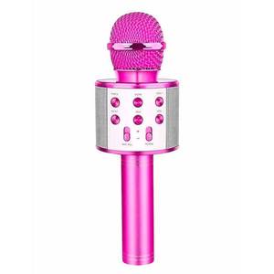 Micrófono Recargable Myrva Rosa, Micrófono Inalámbrico Bluetooth para Karaoke con Control de Volumen y Altavoz Integrado para Uso Doméstico - Product Image 1