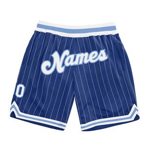 Industrie Direct Engro Sportswear Short de basket-ball authentique confortable à rayures blanches royales personnalisées blanc-bleu clair - Product Image 1