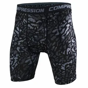 Shorts de sport compressifs pour hommes grandes tailles, unis, écologiques, respirants, en polyester/coton, taille mi-haute élastique, pour la natation - Product Image 3