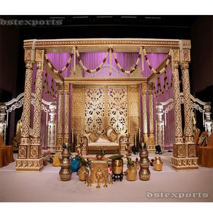 Décor de mariage tamilien FRP Maharani Mandap Marathi cérémonie de mariage Golden Mandap Decor Telugu mariage thème décor Vidhi Mandap - Product Image 6