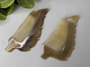 Peine Antiestático de cuerno de búfalo marrón Natural tallado náutico herramienta de masaje de cabeza de mediana edad portátil impermeable al por mayor - Product Image 3