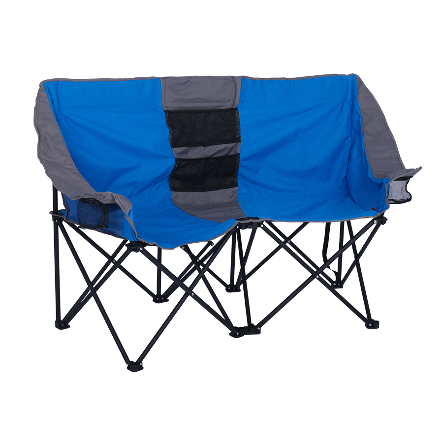 Luxury Outdoor Double Seat Foldable Chair Modern Design Style 2-Person Folding Camping Furniture for Park Use
