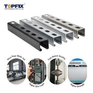 1-5/8 "X 1-5/8" Canal de puntal de metal de calibre 12 de acero galvanizado con soporte de pared de Marco IMC ranurado de 10 pies Unistrut - Product Image 3