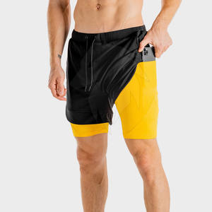 กางเกงขาสั้นออกกำลังกายสำหรับผู้ชายกางเกงขาสั้นผ้าฝ้ายทำจากผ้าคอตตอนใส่ออกกำลังกายตกแต่งโลโก้ลำลองกางเกงขาสั้นตาข่ายไซส์ XS สไตล์ชายหาด - Product Image 1