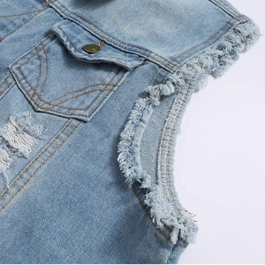 Premium nuevo diseño de alta calidad Oem hombres Slim Denim chaleco chaqueta sin mangas Jean chaleco Casual hombres chaleco, 5 dimensiones bolsillo - Product Image 6