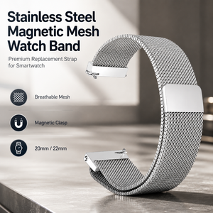 Bracelet de remplacement magnétique en maille respirante en acier inoxydable pour montre connectée <span class=keywords><strong>Garmin</strong></span> Vivoactive 5 <span class=keywords><strong>Venu</strong></span> 2 Plus - Product Image 1