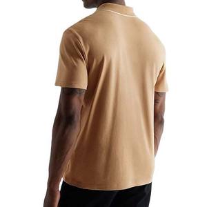 Polo de verano para hombre al por mayor, Camisa de algodón de alta calidad de talla grande con media cremallera, bordado personalizado, color sólido, transpirable - Product Image 5