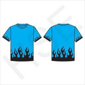 T-shirt unisexe en coton avec motif flamme, graphique tendance - Product Image 1