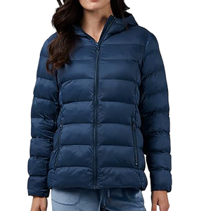 เสื้อแจ็คเก็ตพัฟเฟอร์แบบมีฮู้ด น้ำหนักเบา ระบายอากาศได้ดี กันน้ำ แห้งเร็ว ใส่ได้สองด้าน ไซส์ใหญ่ ผลิตจากโพลีเอสเตอร์ที่เป็นมิตรกับสิ่งแวดล้อม สำหรับผู้ชายและผู้หญิง - Product Image 1