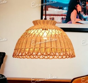 Lámpara de techo de mimbre de bambú de simplicidad moderna iluminación interior para restaurante decoración de Hotel colgante creativo para sala de estar dormitorio - Product Image 1