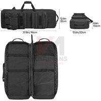 Étui double rembourré pour sac, fermetures éclair verrouillables, plusieurs poches pour accessoires, sangles réglables, renforcé et respirant