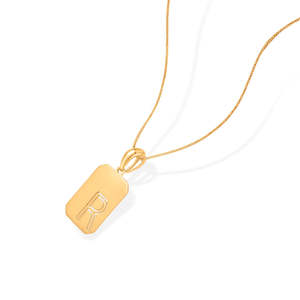 Collar con Colgante de Letra R Dorada, Cadena de Latón Moderna con Detalles de Diamantes y Perlas - Product Image 4