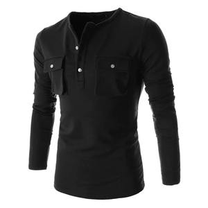 Tela transpirable suave Henley de alta demanda, perfecta para cualquier ocasión, camisas de talla grande para hombre - Product Image 6